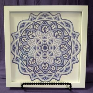 Layered Lavender Mandala Shadowbox Art